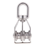Maxbell 304 Stainless Steel Double Swivel Pulley Block with Swivel Eye M20