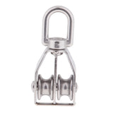 Maxbell 304 Stainless Steel Double Swivel Pulley Block with Swivel Eye M20