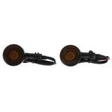 Maxbell 1 Pair Motorcycle Retro LED Turn Signal Indicators Light Black Yellow