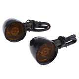 Maxbell 1 Pair Motorcycle Retro LED Turn Signal Indicators Light Black Yellow