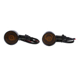 Maxbell 1 Pair Motorcycle Retro LED Turn Signal Indicators Light Black Yellow