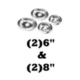 Maxbell Stove Drip Pans Replacement for Whirlpool etc, Two 190mm,Two 238mm