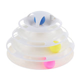 Maxbell Four Layers Pet Cat Toys Turntable Intelligence Training Ball Tray White