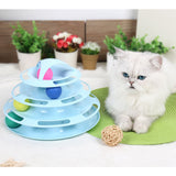 Maxbell Four Layers Pet Cat Toys Turntable Intelligence Training Ball Tray White