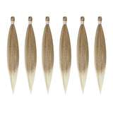 Maxbell 6 Pieces Pre Stretched Braiding Hair Hair Extension Braiding Hair Beige