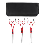 Maxbell Pro Hairdressing Salon Barber Haircut Thinning Scissors Shears Set Red