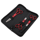 Maxbell Pro Hairdressing Salon Barber Haircut Thinning Scissors Shears Set Red