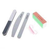 Maxbell 5x 100/180 Grit 2 Sided Nail Files Emery Board 4 Way Buffer Block Brush Set