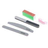 Maxbell 5x 100/180 Grit 2 Sided Nail Files Emery Board 4 Way Buffer Block Brush Set