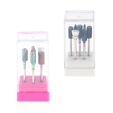 Maxbell 7pcs/set Nail Polishing Cuticle Removal Nail Drill Bit White Display Stand