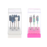 Maxbell 7pcs/set Nail Polishing Cuticle Removal Nail Drill Bit White Display Stand