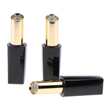 Maxbell 3pcs 11.1mm Empty Lipstick Tubes Lip Balm DIY Container Tube Bottles Glossy Black