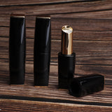 Maxbell 3pcs 11.1mm Empty Lipstick Tubes Lip Balm DIY Container Tube Bottles Glossy Black