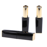 Maxbell 3pcs 11.1mm Empty Lipstick Tubes Lip Balm DIY Container Tube Bottles Glossy Black