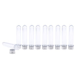 Maxbell 10x 40/50ml Plastic Test Tubes Vial Sample Container with Caps purplish red