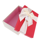 Maxbell Linen Cover Ribbon Empty Gifts Box Presents Case for Makeup Jewelry Display Red