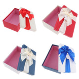 Maxbell Linen Cover Ribbon Empty Gifts Box Presents Case for Makeup Jewelry Display Beige