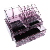 Maxbell Acrylic Cosmetic Organizer Lipstick Polishes Display Jewelry Storage Box Purple A