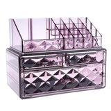 Maxbell Acrylic Cosmetic Organizer Lipstick Polishes Display Jewelry Storage Box Purple A