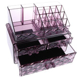 Maxbell Acrylic Cosmetic Organizer Lipstick Polishes Display Jewelry Storage Box Purple A