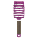 Maxbell Salon Bristle Hair Brush Hair Styling Scalp Massage Vent Paddle Comb Purple