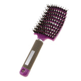 Maxbell Salon Bristle Hair Brush Hair Styling Scalp Massage Vent Paddle Comb Purple