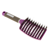 Maxbell Salon Bristle Hair Brush Hair Styling Scalp Massage Vent Paddle Comb Purple