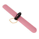 Maxbell Portable Self Adhesive Wristband Hairstyling Elastic Hair Rubber Band Holder Pink