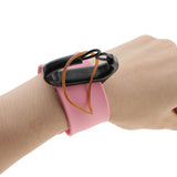 Maxbell Portable Self Adhesive Wristband Hairstyling Elastic Hair Rubber Band Holder Pink