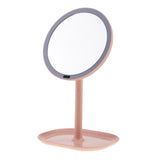 Maxbell 30 LED Lighted Makeup Mirror Infrared Induction Vanity Mirror with Organizer Pink