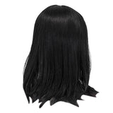 Maxbell Short Straight Hair Wigs Black Natural Hairpieces Flat Bangs Human Hair Wig