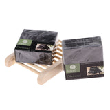 Maxbell 2 Pieces Essential Oil Face Bath Shower Soap Bar + Wood Dish Bamboo Charcoal