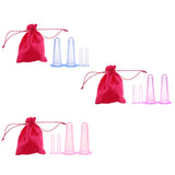 Maxbell 4 Pieces Silicone Anti Cellulite Massage Vacuum Cupping Body Facial Cups Set Blue