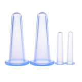 Maxbell 4 Pieces Silicone Anti Cellulite Massage Vacuum Cupping Body Facial Cups Set Blue