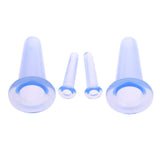 Maxbell 4 Pieces Silicone Anti Cellulite Massage Vacuum Cupping Body Facial Cups Set Blue