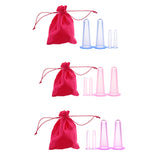 Maxbell 4 Pieces Silicone Anti Cellulite Massage Vacuum Cupping Body Facial Cups Set Blue