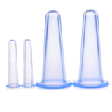 Maxbell 4 Pieces Silicone Anti Cellulite Massage Vacuum Cupping Body Facial Cups Set Blue