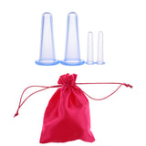 Maxbell 4 Pieces Silicone Anti Cellulite Massage Vacuum Cupping Body Facial Cups Set Blue