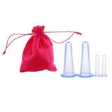 Maxbell 4 Pieces Silicone Anti Cellulite Massage Vacuum Cupping Body Facial Cups Set Blue
