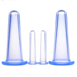 Maxbell 4 Pieces Silicone Anti Cellulite Massage Vacuum Cupping Body Facial Cups Set Blue