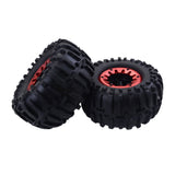 Maxbell 1 Pair Rubber Wheel Tire Tyres for 1:10 Scale Model RC Car DIY Parts Red