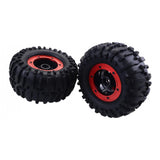 Maxbell 1 Pair Rubber Wheel Tire Tyres for 1:10 Scale Model RC Car DIY Parts Red