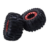 Maxbell 1 Pair Rubber Wheel Tire Tyres for 1:10 Scale Model RC Car DIY Parts Red