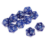 Maxbell 10 Pack of Twenty Sided Dice D20 Playing D&D RPG Party Games Dices Blue