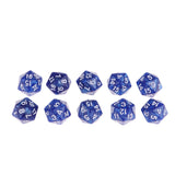 Maxbell 10 Pack of Twenty Sided Dice D20 Playing D&D RPG Party Games Dices Blue