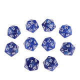 Maxbell 10 Pack of Twenty Sided Dice D20 Playing D&D RPG Party Games Dices Blue