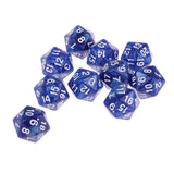 Maxbell 10 Pack of Twenty Sided Dice D20 Playing D&D RPG Party Games Dices Blue