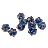 Maxbell 10pcs 20-Sided Dice Polyhedron Dices for D&D TRPG Cup Game Blue + Grey