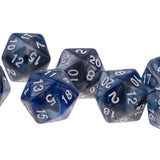 Maxbell 10pcs 20-Sided Dice Polyhedron Dices for D&D TRPG Cup Game Blue + Grey