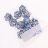 Maxbell 10pcs 20-Sided Dice Polyhedron Dices for D&D TRPG Cup Game Blue + Grey